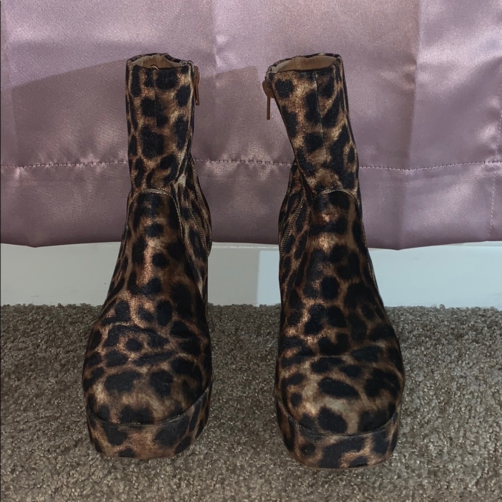 Urban Outfitters Cheetah Print Platform Booties